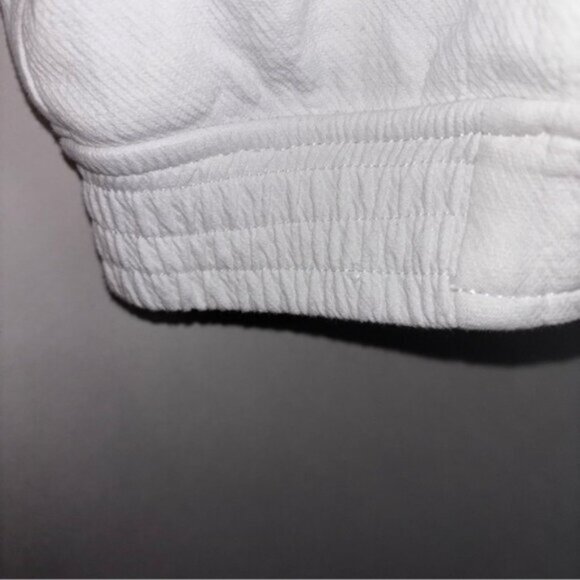 Blank NYC Women’s Medium White Cropped Jacket Full Zip Snaps Pockets Y2K Summer - Picture 13 of 16